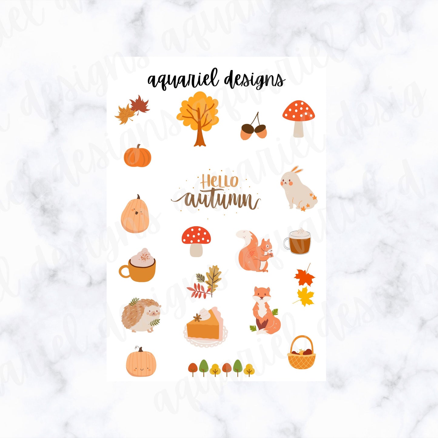 Autumn Sticker Sheet | Set of 20 Autumn Planner Stickers | Bullet Journal Stickers