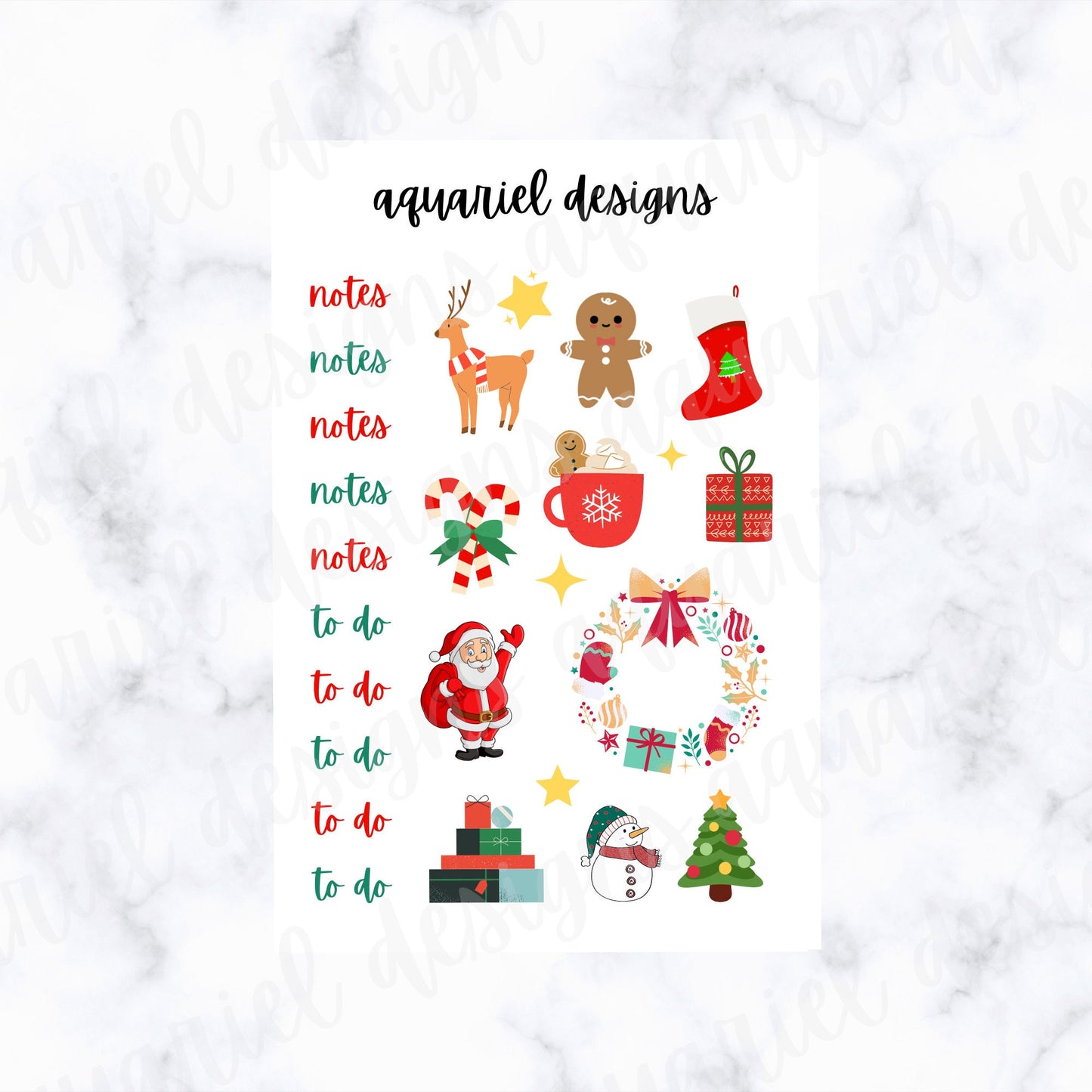 December Monthly Sticker Kit | Christmas Themed Stickers | Set of 60+ Christmas Planner Stickers