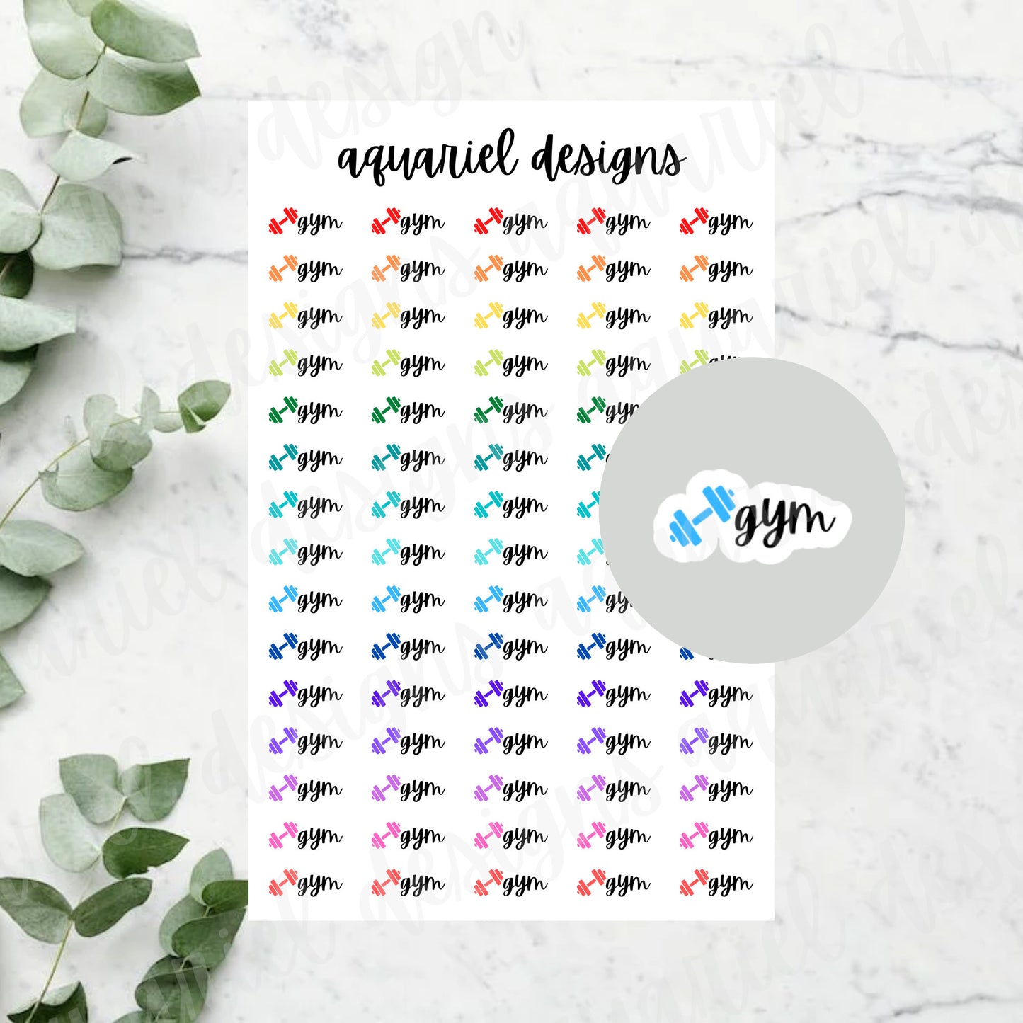 Mini Gym Planner Stickers | Set of 75 Workout Stickers | Fitness Planner Stickers | Bullet Journal Stickers