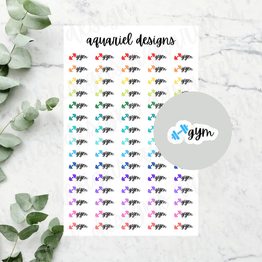 Mini Gym Planner Stickers | Set of 75 Workout Stickers | Fitness Planner Stickers | Bullet Journal Stickers