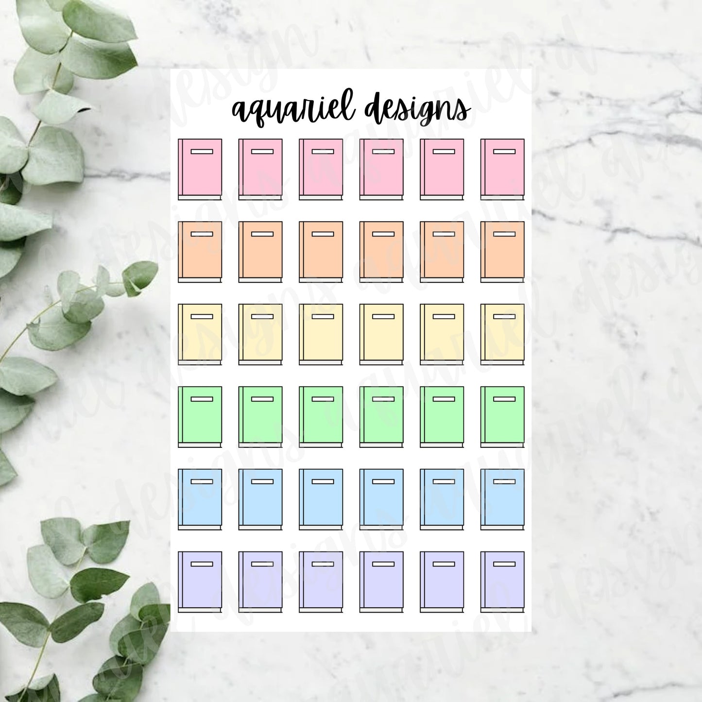 Book Tracker Stickers | Set of 36 Book Planner Stickers | Bullet Journal Stickers