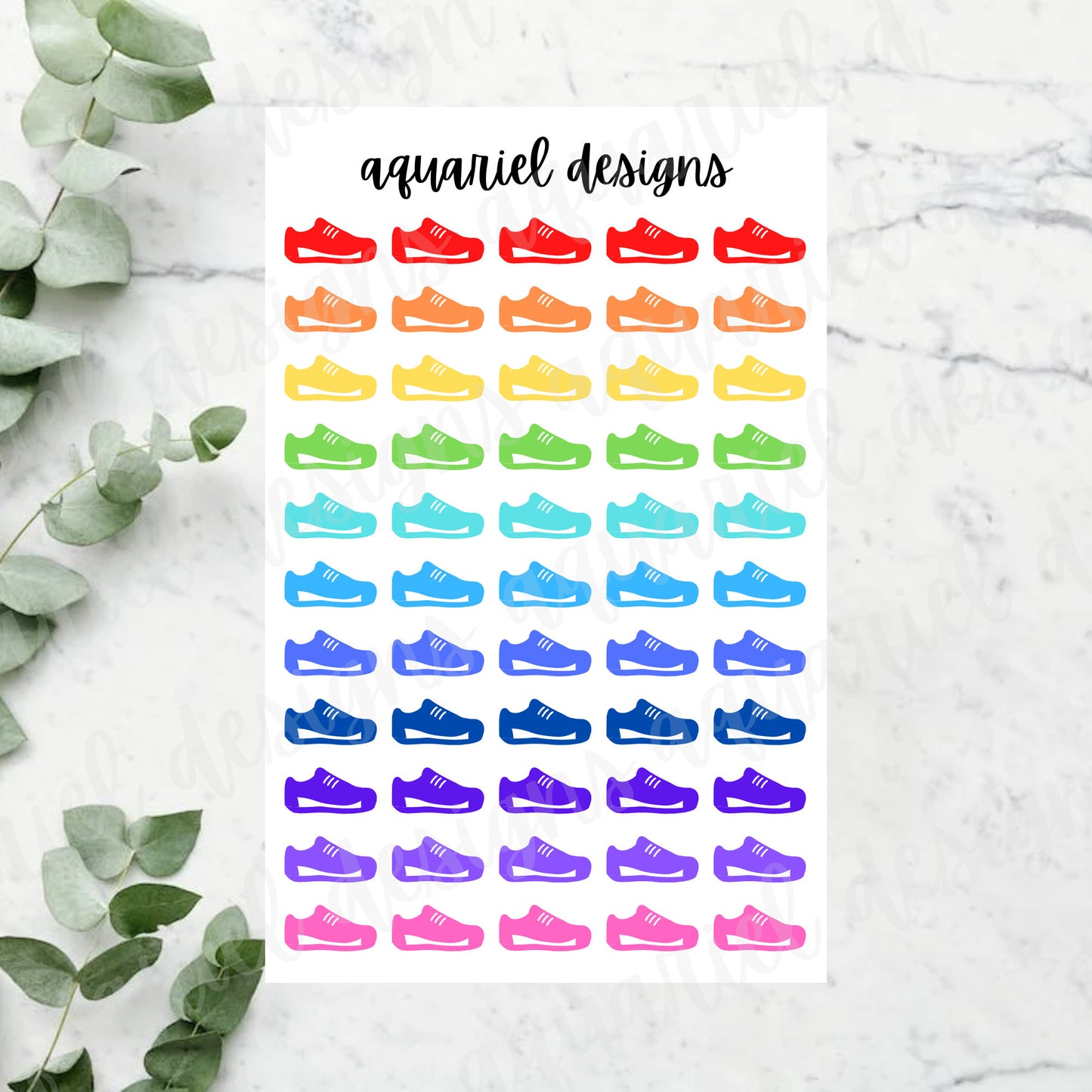 Running / Walking Tracker Stickers | Set of 55 Running/Walking Shoes Planner Stickers | Bullet Journal Stickers