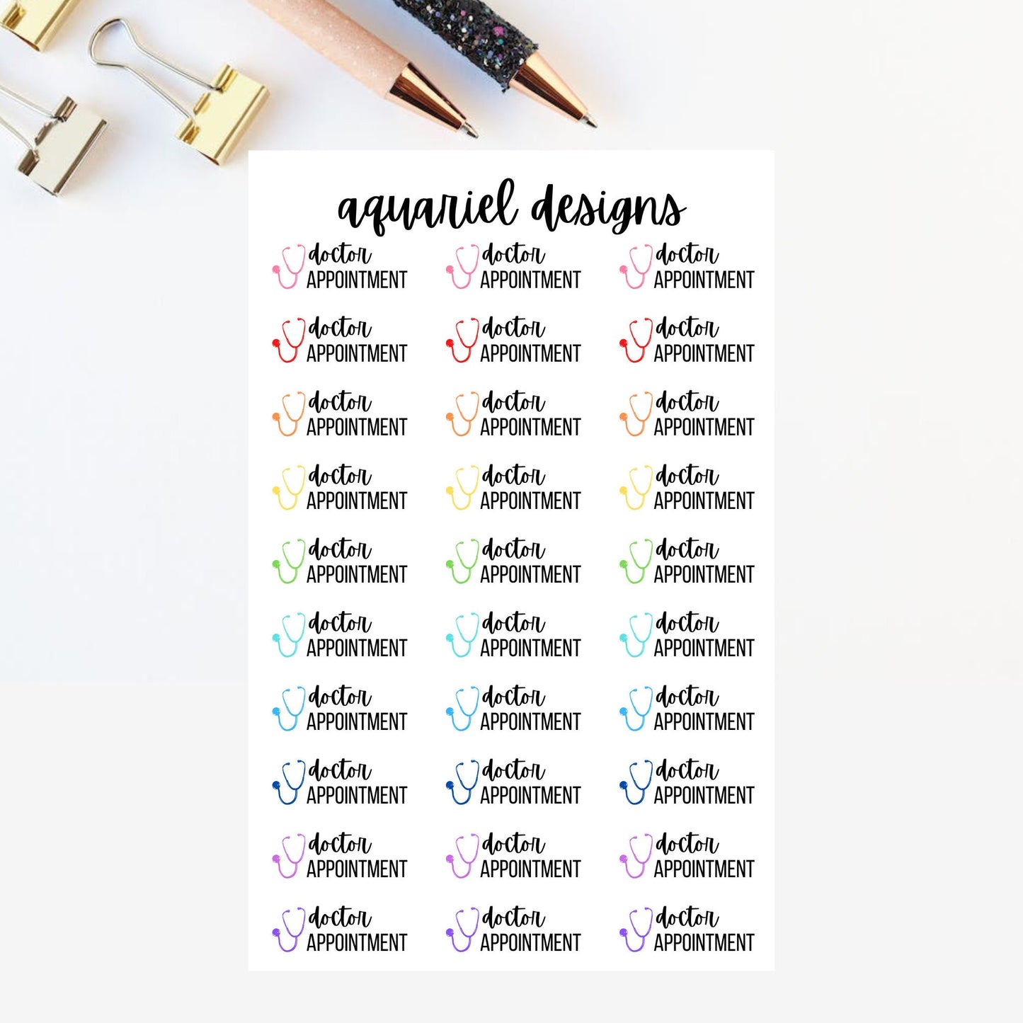 Doctor Appointment Stickers | Set of 30 Doctor Appointment Reminder Planner Stickers | Bullet Journal Stickers