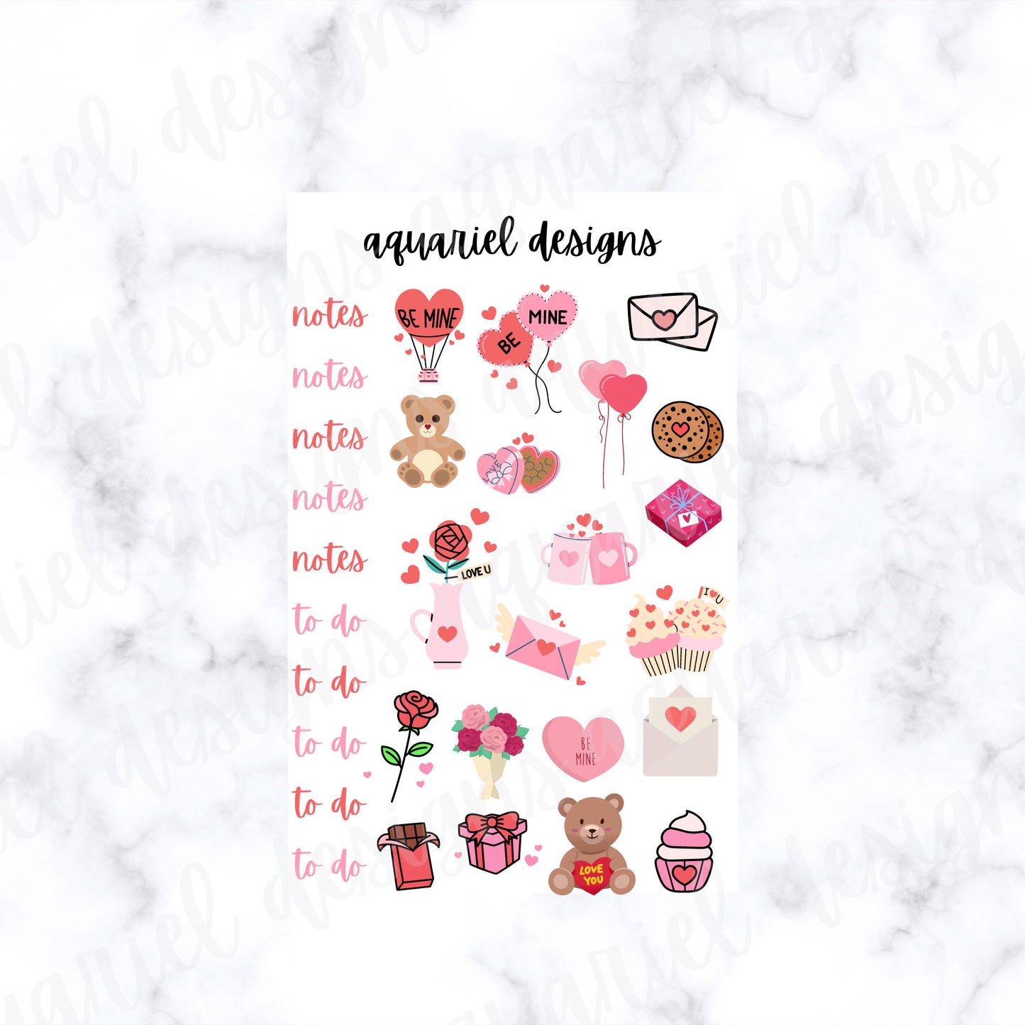 February Monthly Sticker Kit | Valentine's Day Themed Stickers | Set of 60+ Love Planner Stickers | Bullet Journal Stickers