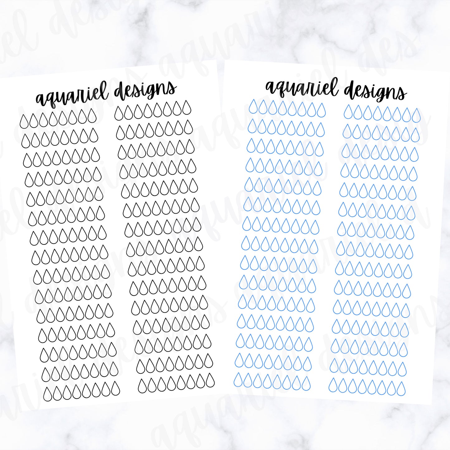 Water Tracker Stickers | Set of 30 Hydrate Planner Stickers | Bullet Journal Stickers