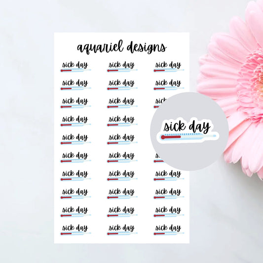 Sick Day Stickers | set of 30 Sick Day Planner Stickers | Bullet Journal Stickers