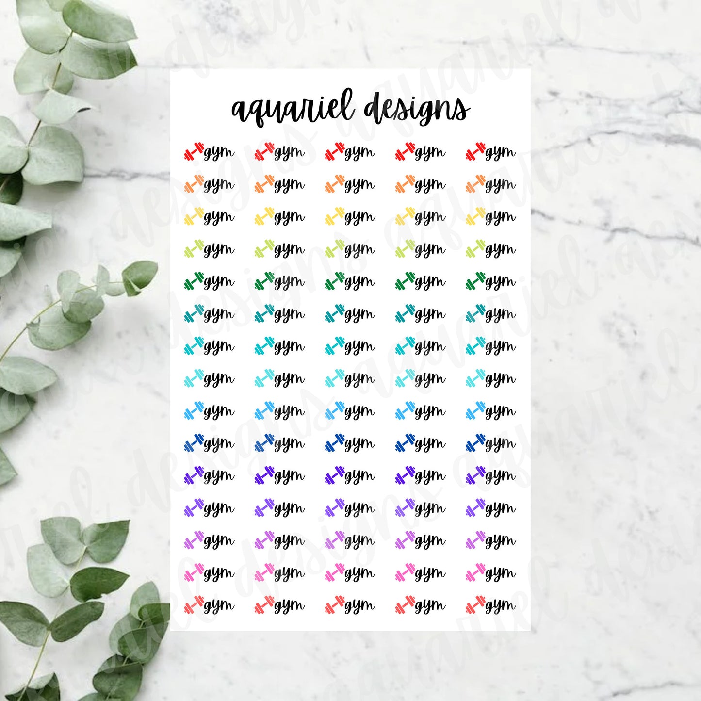 Mini Gym Planner Stickers | Set of 75 Workout Stickers | Fitness Planner Stickers | Bullet Journal Stickers