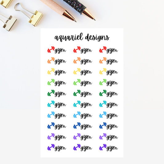 Gym Planner Stickers | Set of 30 Workout Stickers | Fitness Planner Stickers | Bullet Journal Stickers