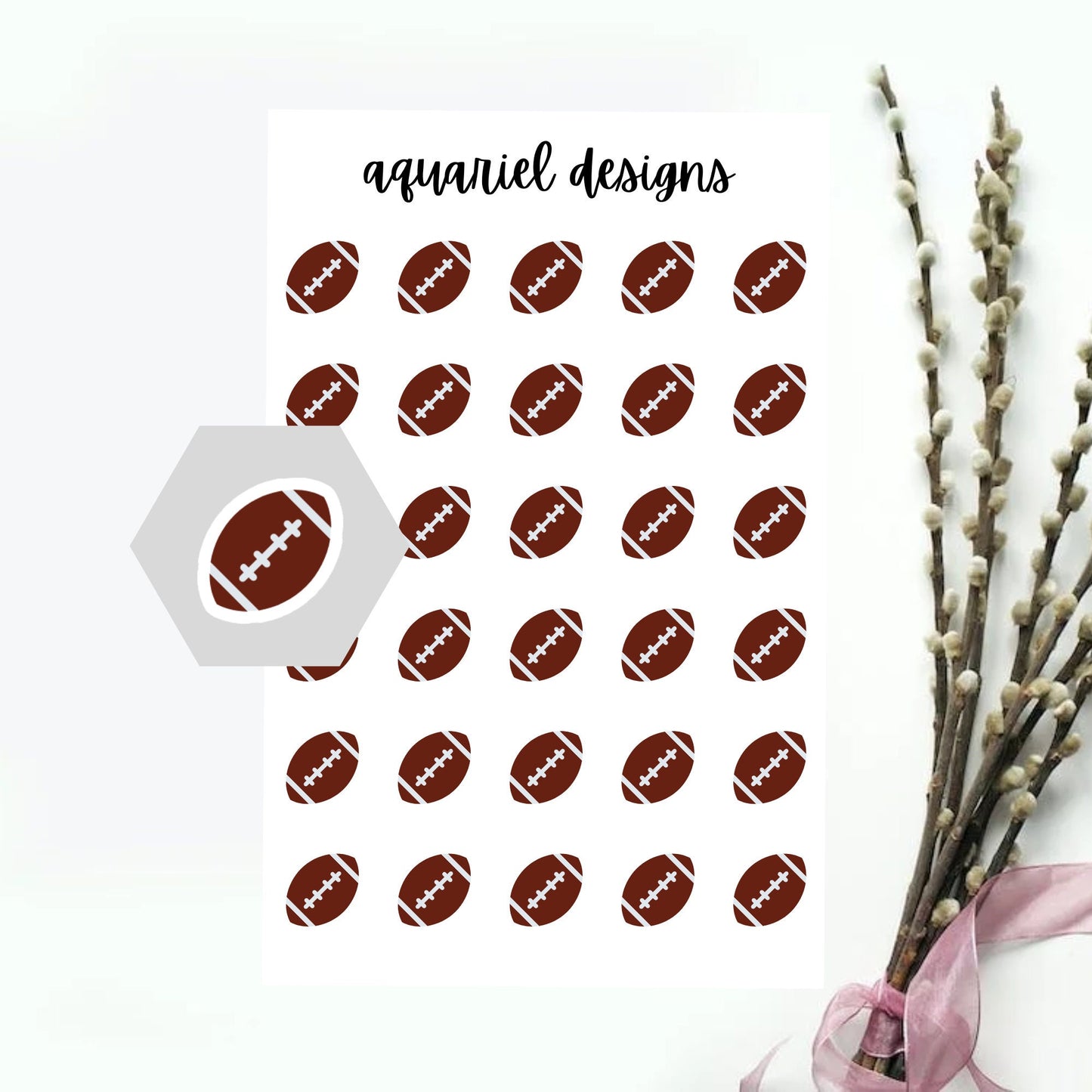 Football Sticker Sheet | Set of 30 Football Planner Stickers | Bullet Journal Stickers