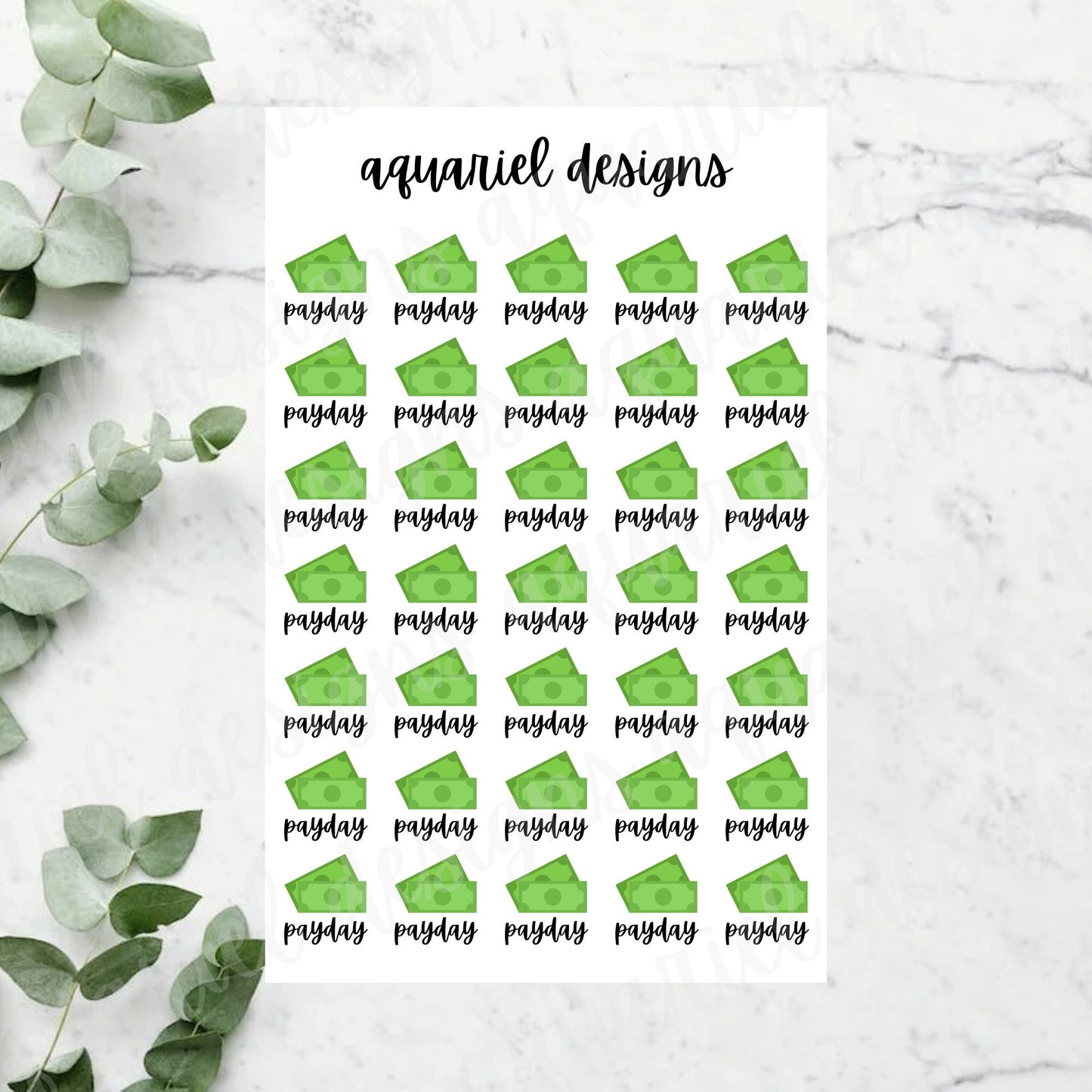 Payday Stickers | Set of 35 Payday Planner Stickers | Buller Journal Stickers