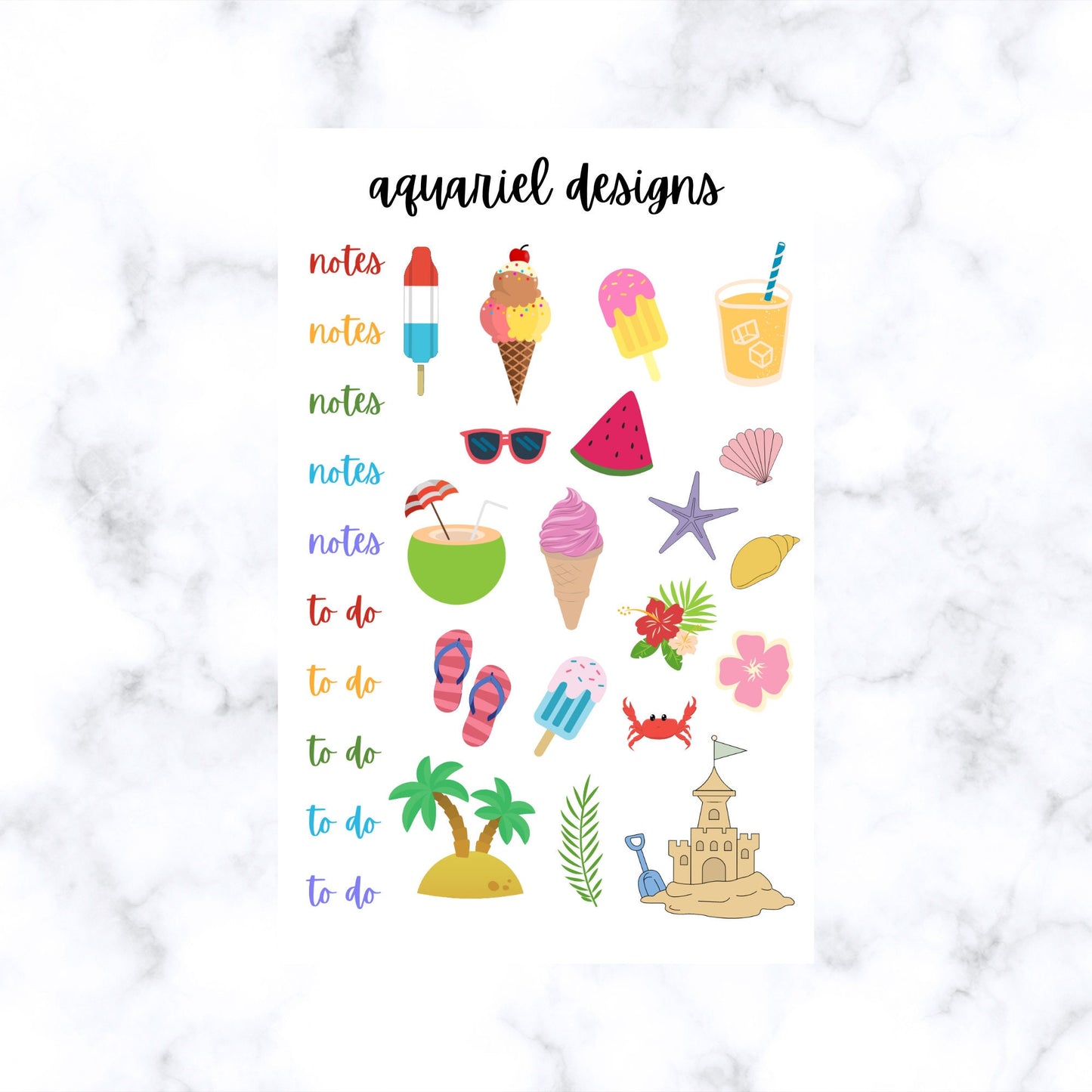 June Monthly Sticker Kit | Summer Themed Stickers | Set of 60+ Summer Planner Stickers | Bullet Journal Stickers