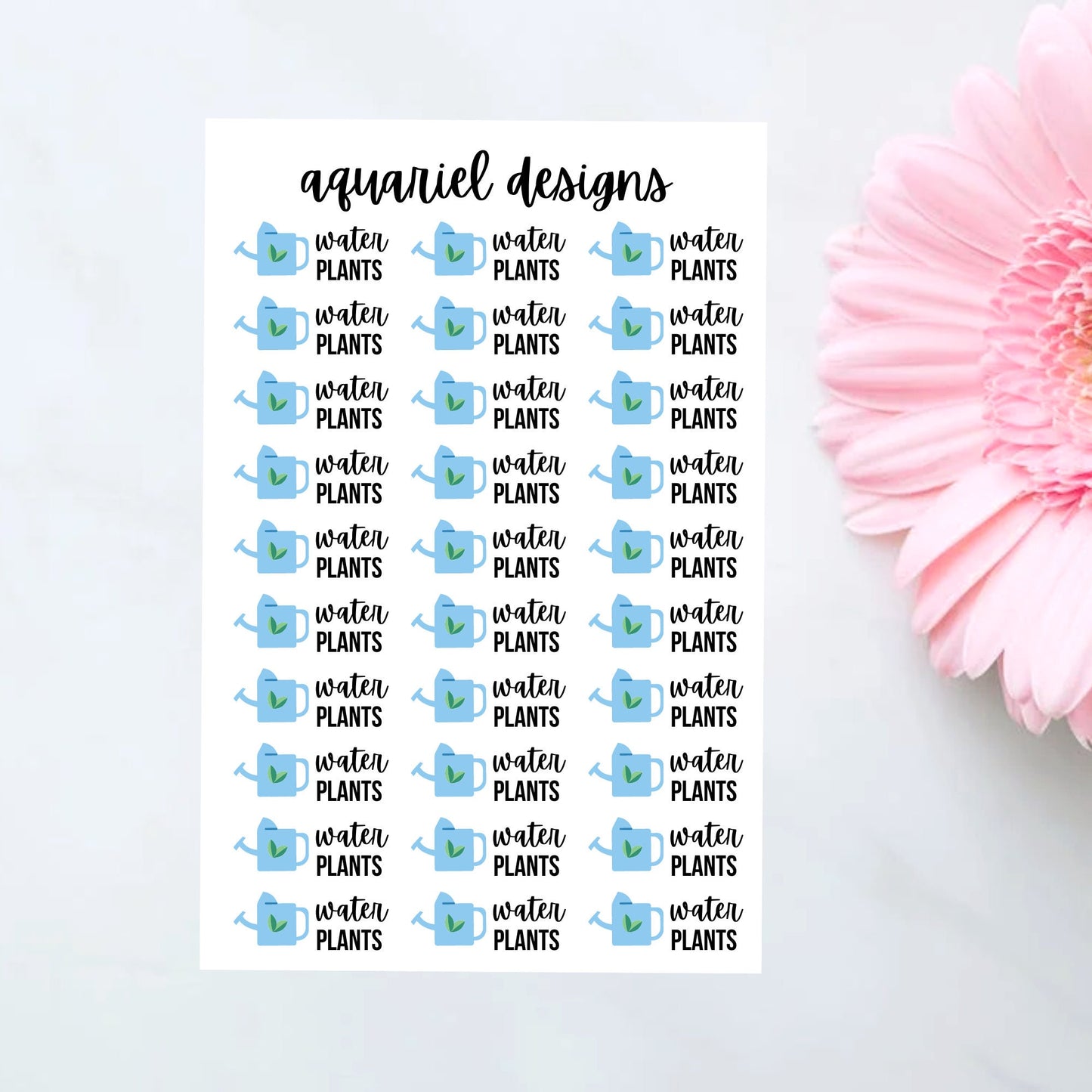 Water Plants Stickers | Set of 30 Water Plants Planner Stickers | Bullet Journal Stickers