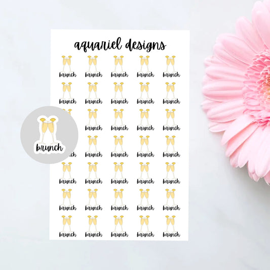 Brunch Stickers | Set of 35 Brunch Planner Stickers | Bullet Journal Stickers