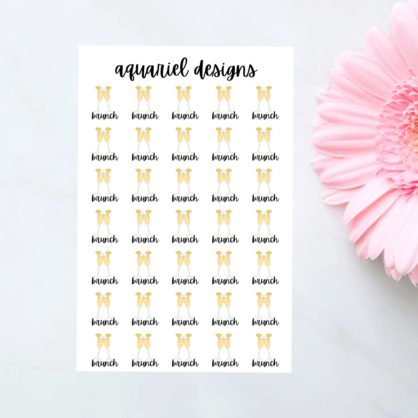 Brunch Stickers | Set of 35 Brunch Planner Stickers | Bullet Journal Stickers