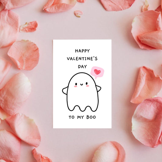 Happy Valentine's Day To My Boo Valentine's Day Card | Cute Valentine's Day Card | Instant Download | Card Template