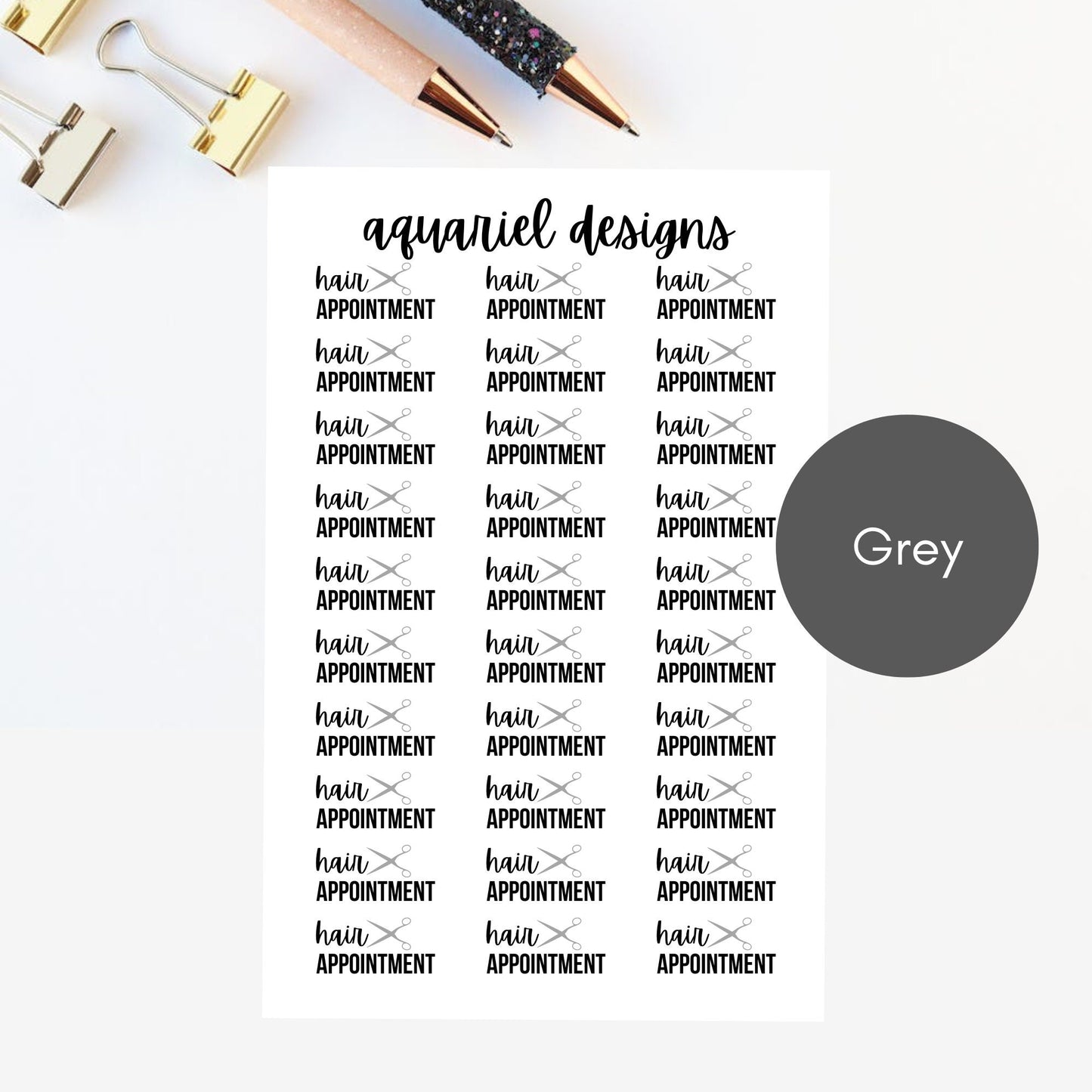 Hair Appointment Stickers | Set of 30 Hair Appointment Planner Stickers | Bullet Journal Stickers