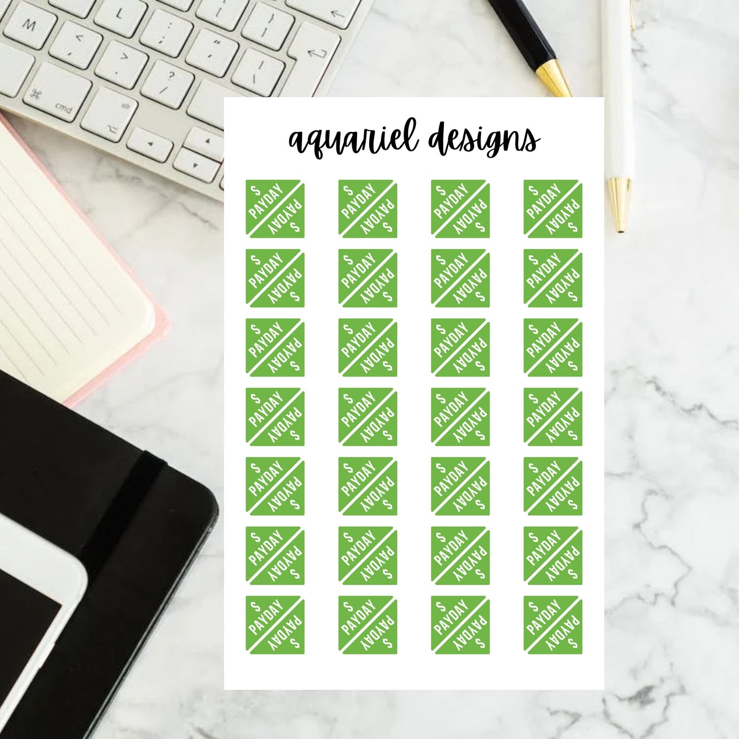 Payday Corner Stickers | Set of 56 Payday Corner Planner Stickers | Bullet Journal Stickers