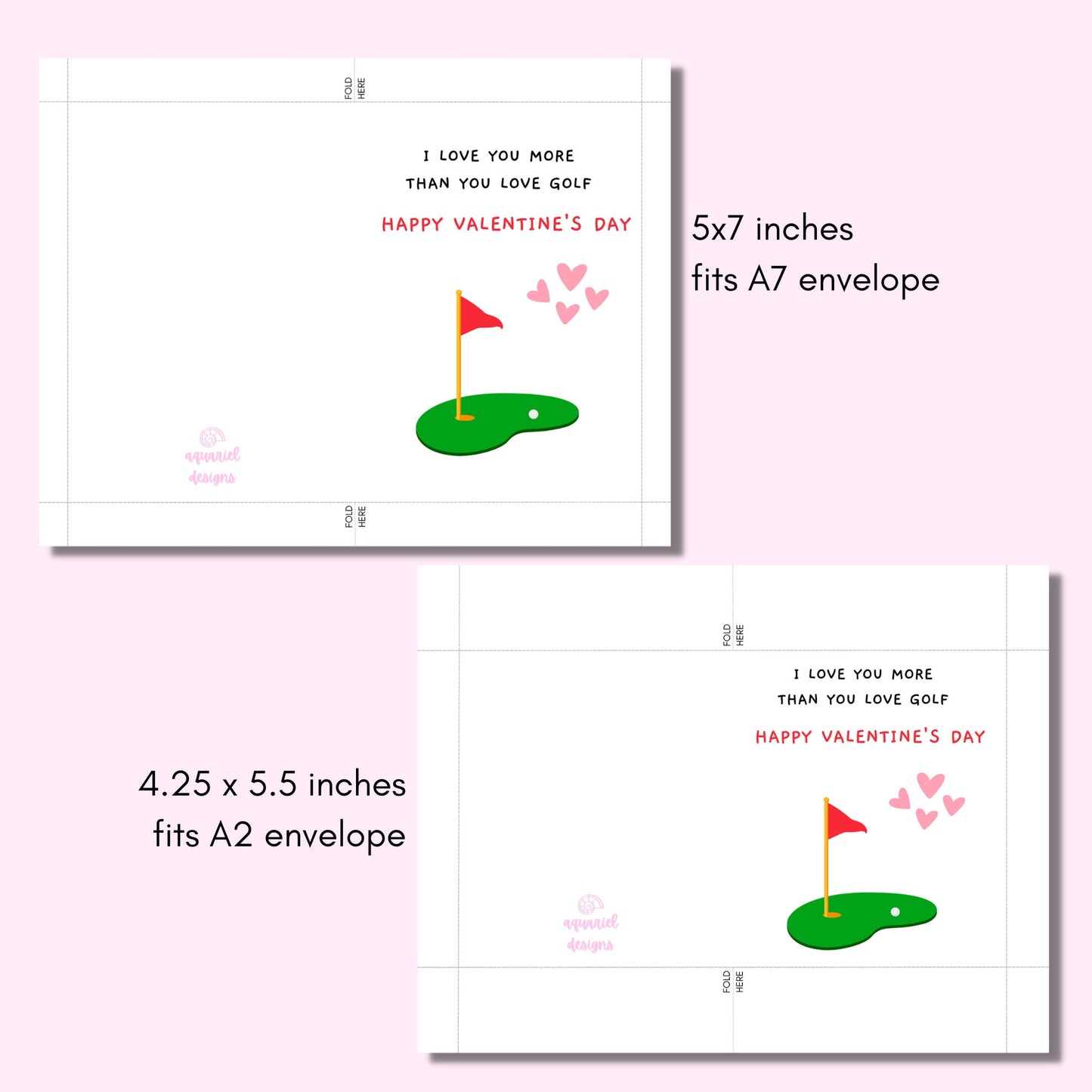 Golf Valentine's Day Printable Card | Happy Valentine's Day Card | Valentine's Day Card for Golf Lover | Funny Golf Valentine's Day Card