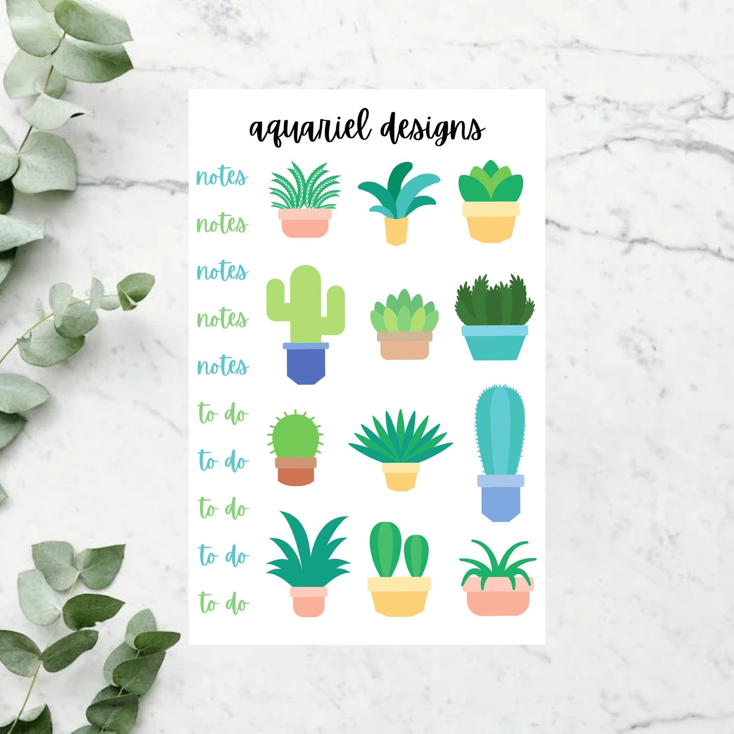 September Monthly Sticker Kit | Succulent Themed Stickers | September Planner Stickers | Bullet Journal Stickers