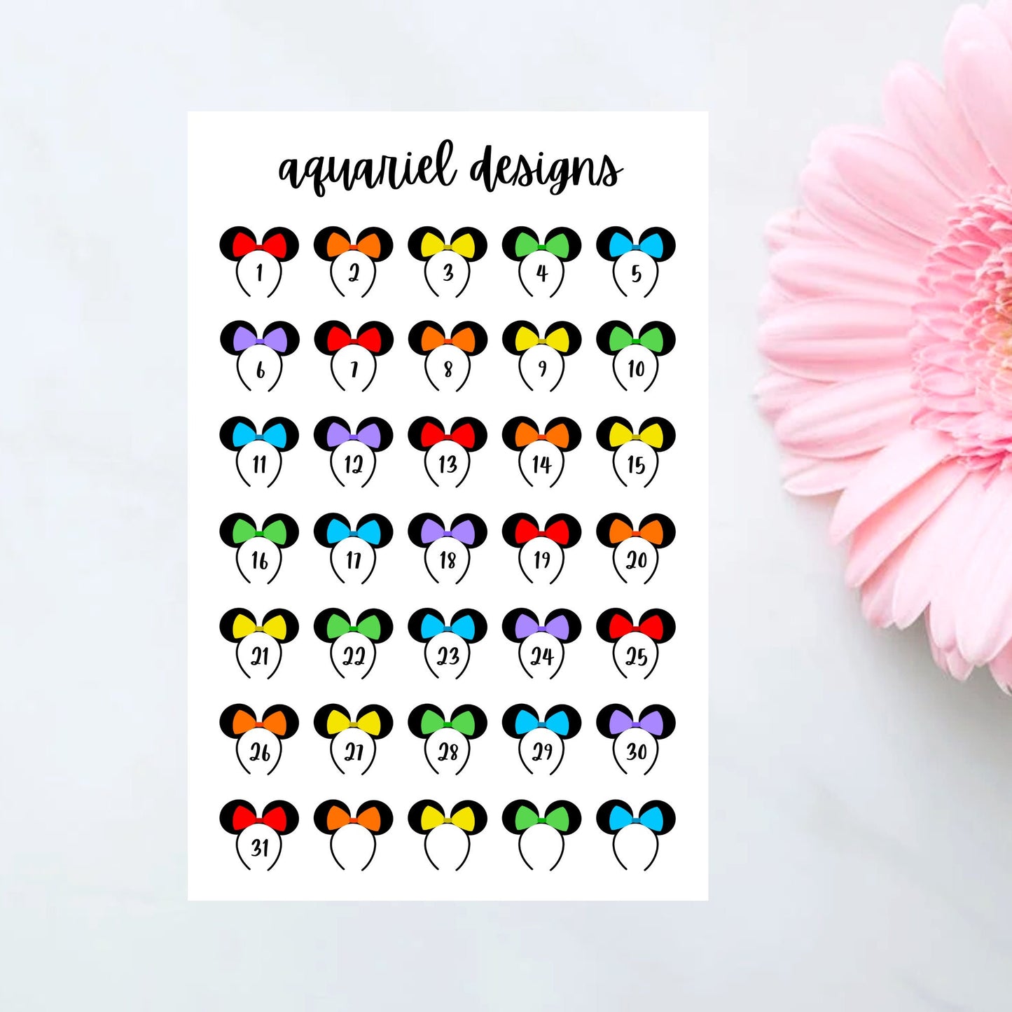 Mickey Ears Date Cover Stickers | Mickey Ears Planner Stickers | Bullet Journal Stickers