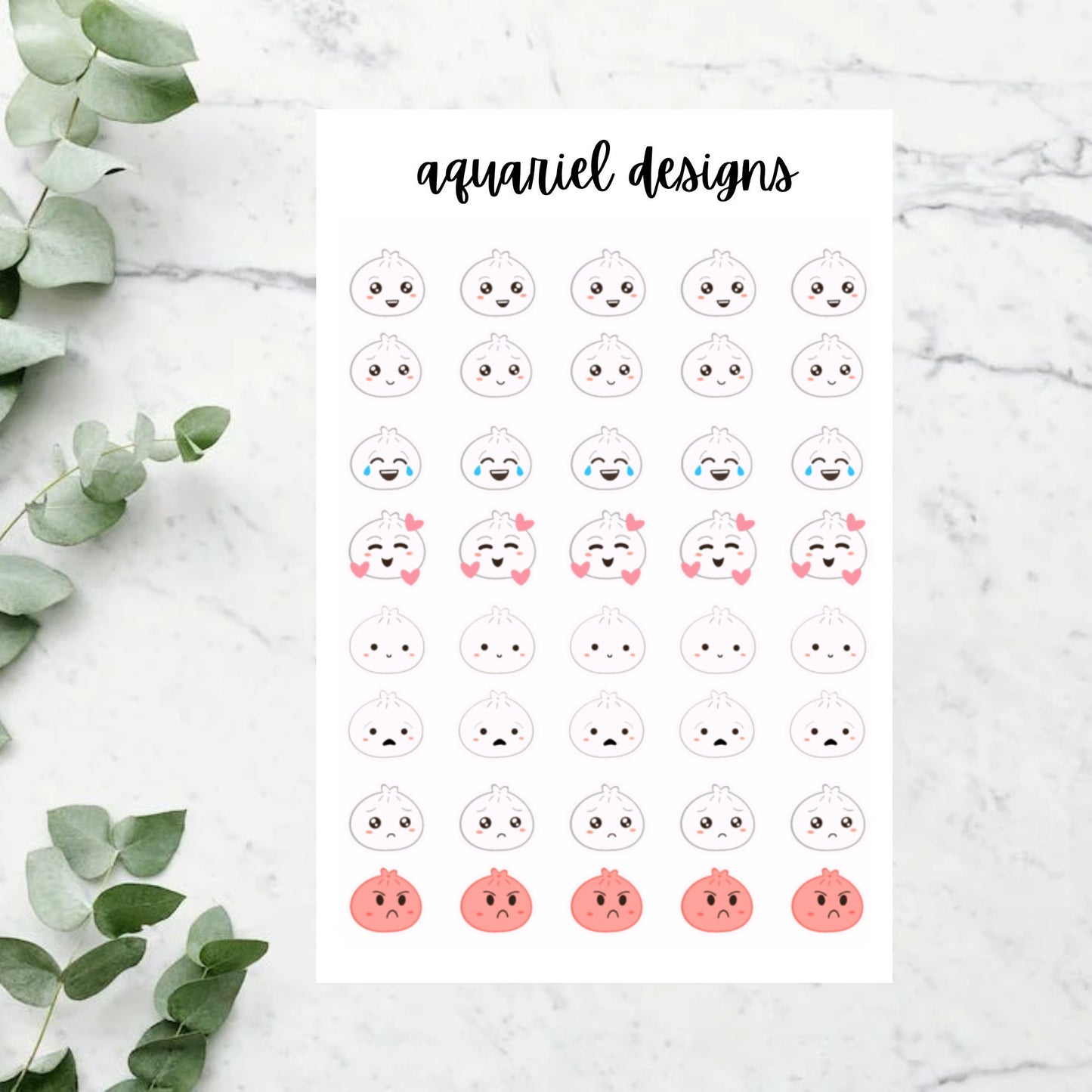 Bao Mood Tracker Stickers | Bullet Journal Tracker Stickers | Planner Tracker Stickers