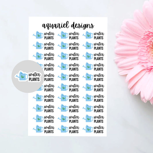 Water Plants Stickers | Set of 30 Water Plants Planner Stickers | Bullet Journal Stickers