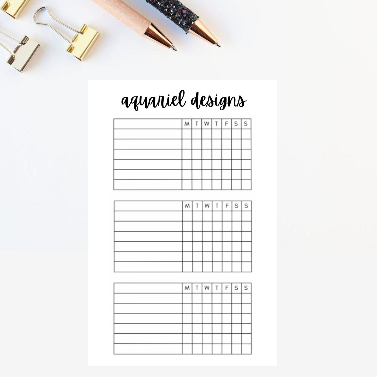 Habit Tracker Stickers | Weekly Layout | Planner Stickers | Bullet Journal Stickers