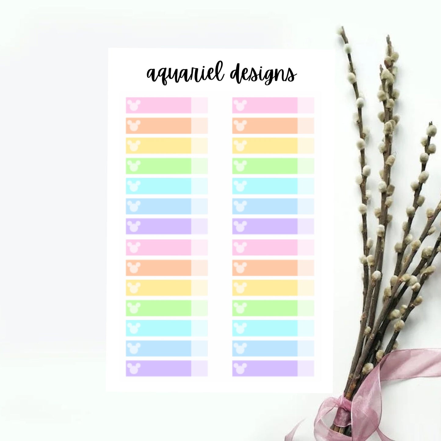 Disney Pastel Expense Tracker | Planner Stickers | Bullet Journal Stickers