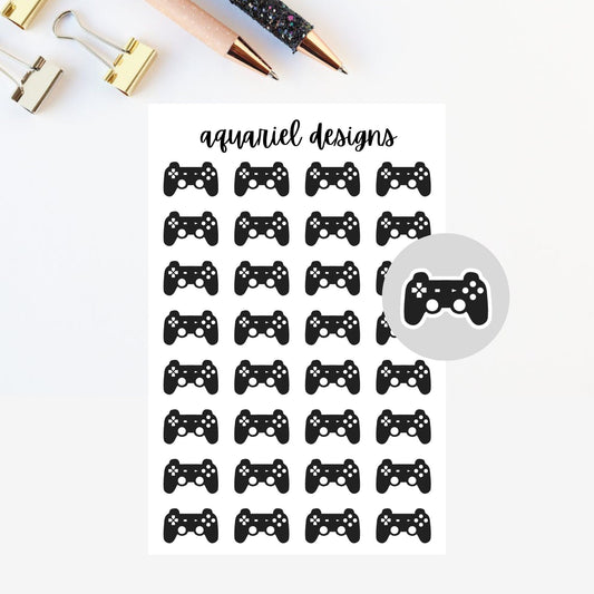 Video Game Controller | Set of 32 Gaming, Gamer Planner Stickers | Bullet Journal Stickers