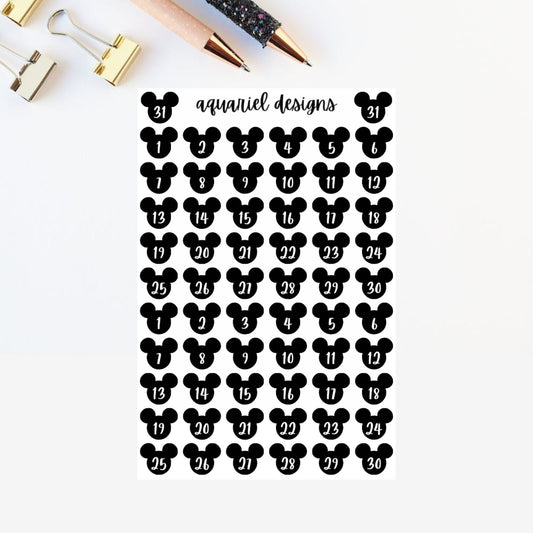 Mickey Disney Dates | Bullet Journal Stickers | Planner Stickers