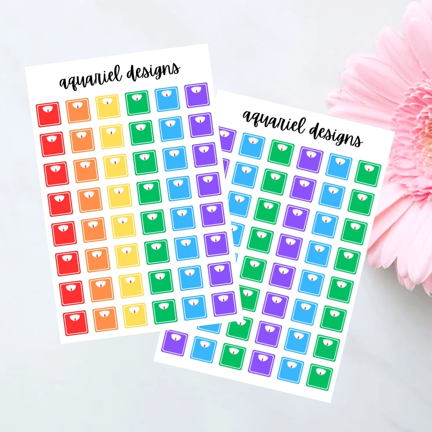 Scale Stickers | Set of 48 Scale Planner Stickers | Bullet Journal Stickers