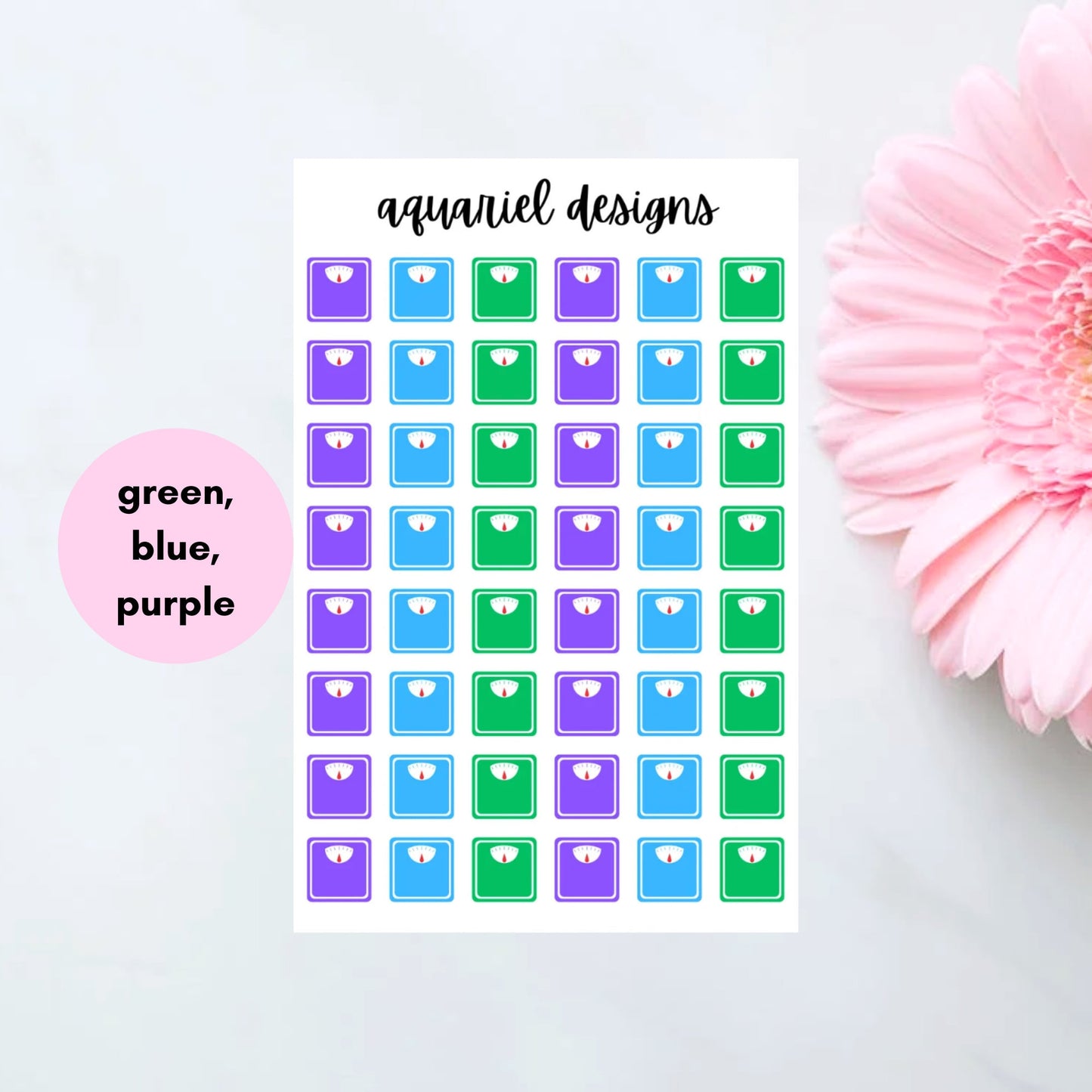 Scale Stickers | Set of 48 Scale Planner Stickers | Bullet Journal Stickers