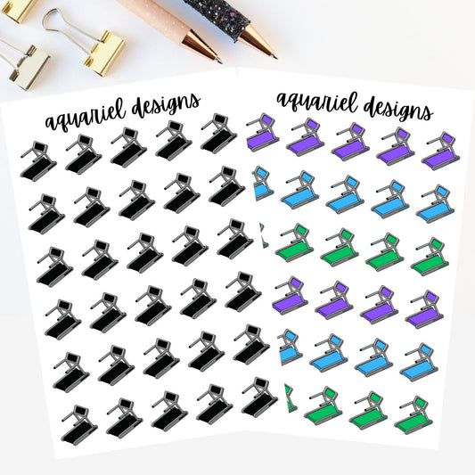 Treadmill Stickers | Set of 30 Treadmill Planner Stickers | Bullet Journal Stickers