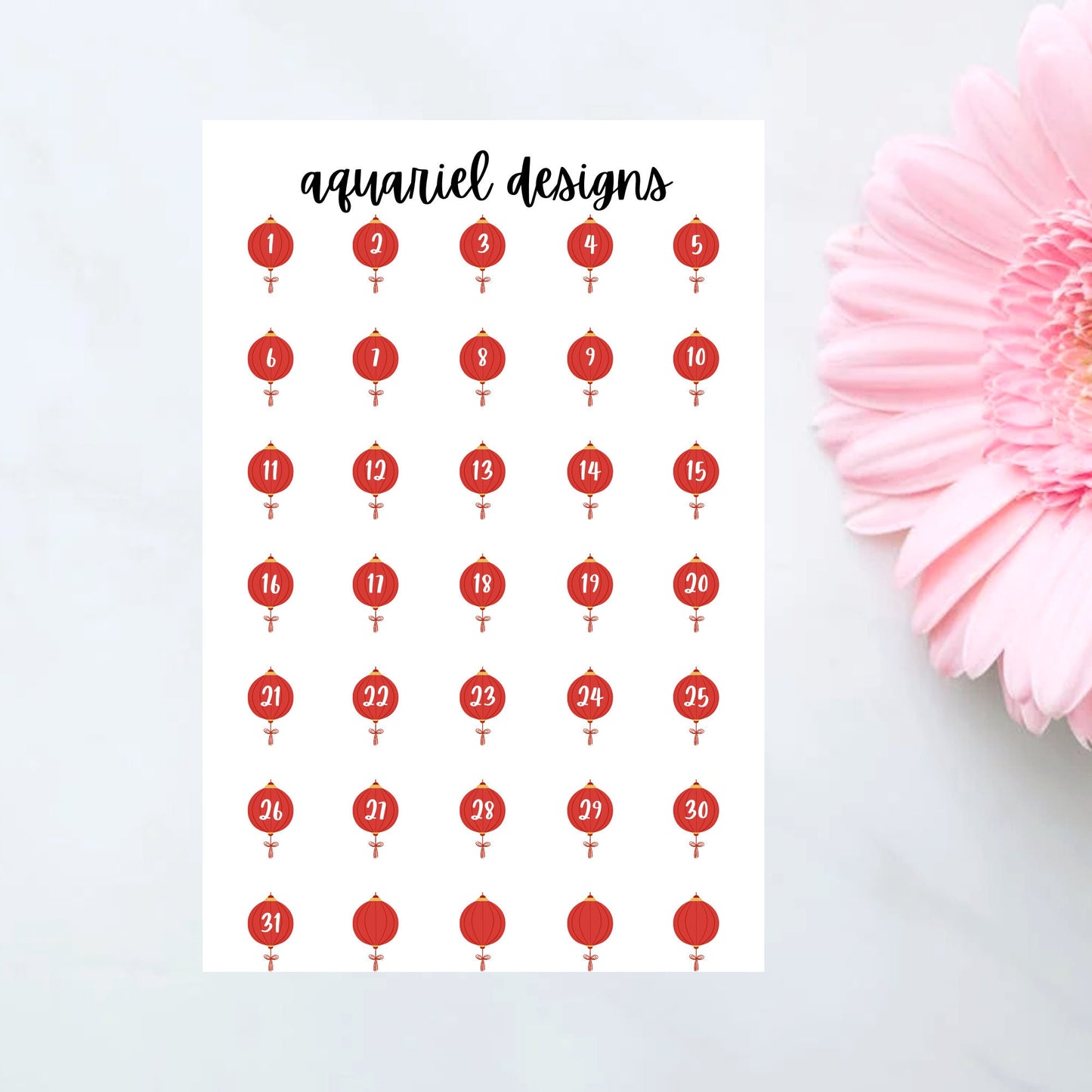 Lantern Dates, Lantern Date Cover Planner Stickers, Lantern Bullet Journal Stickers