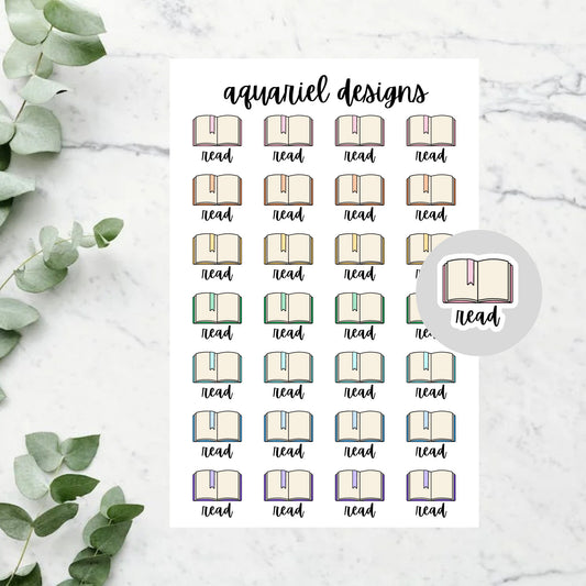 Read Book Planner Stickers, Reading Planner Stickers, Book Bullet Journal Stickers