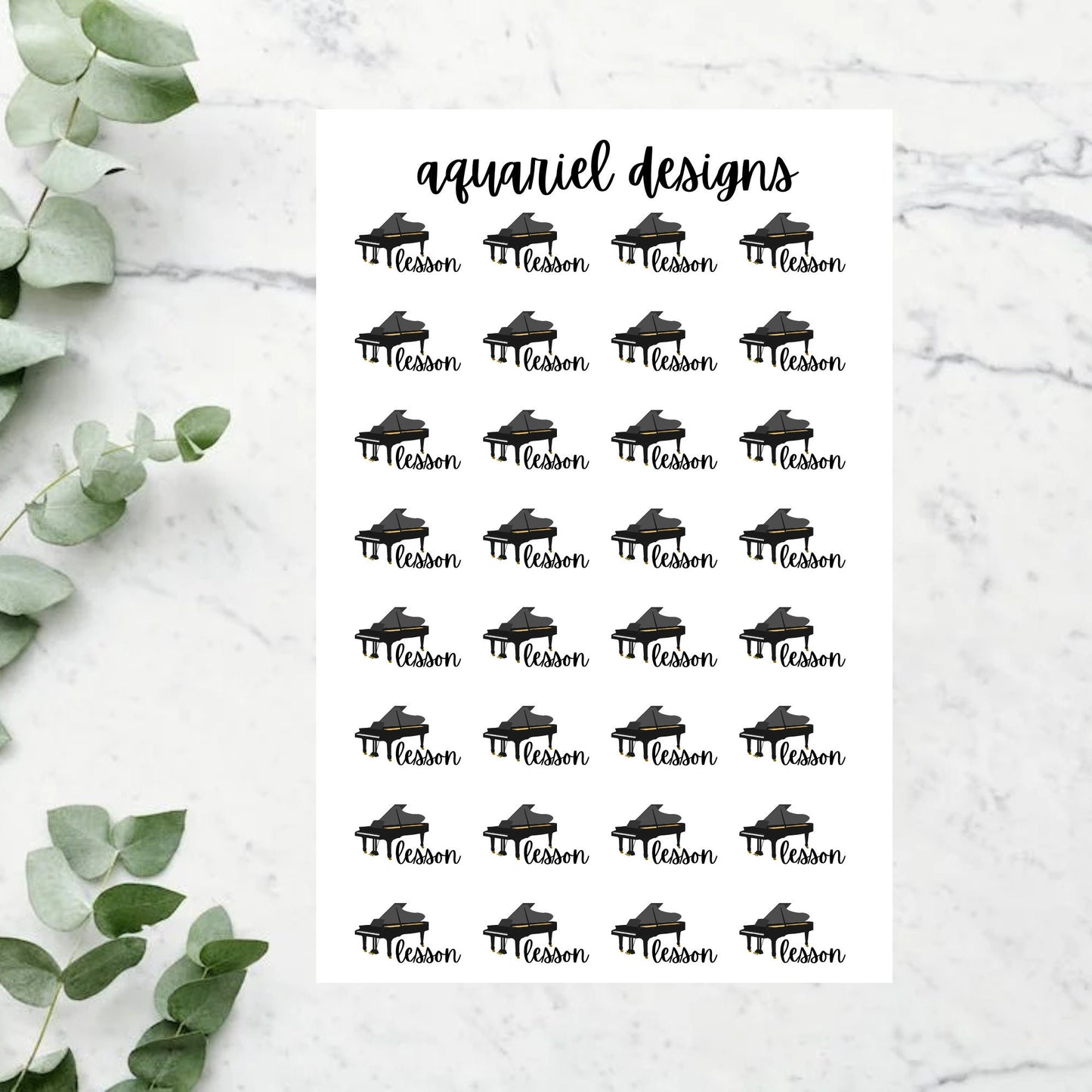 Piano Lesson Planner Stickers, Piano Stickers, Piano Lesson Bullet Journal Stickers