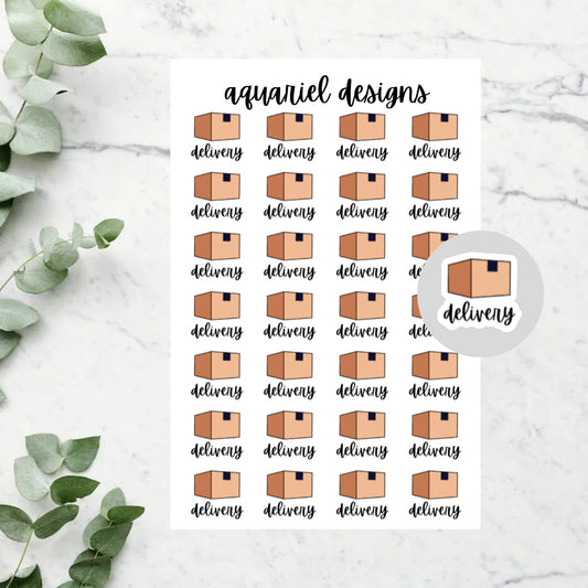 Delivery Stickers, Set of 28 Delivery Planner Stickers, Bullet Journal Stickers