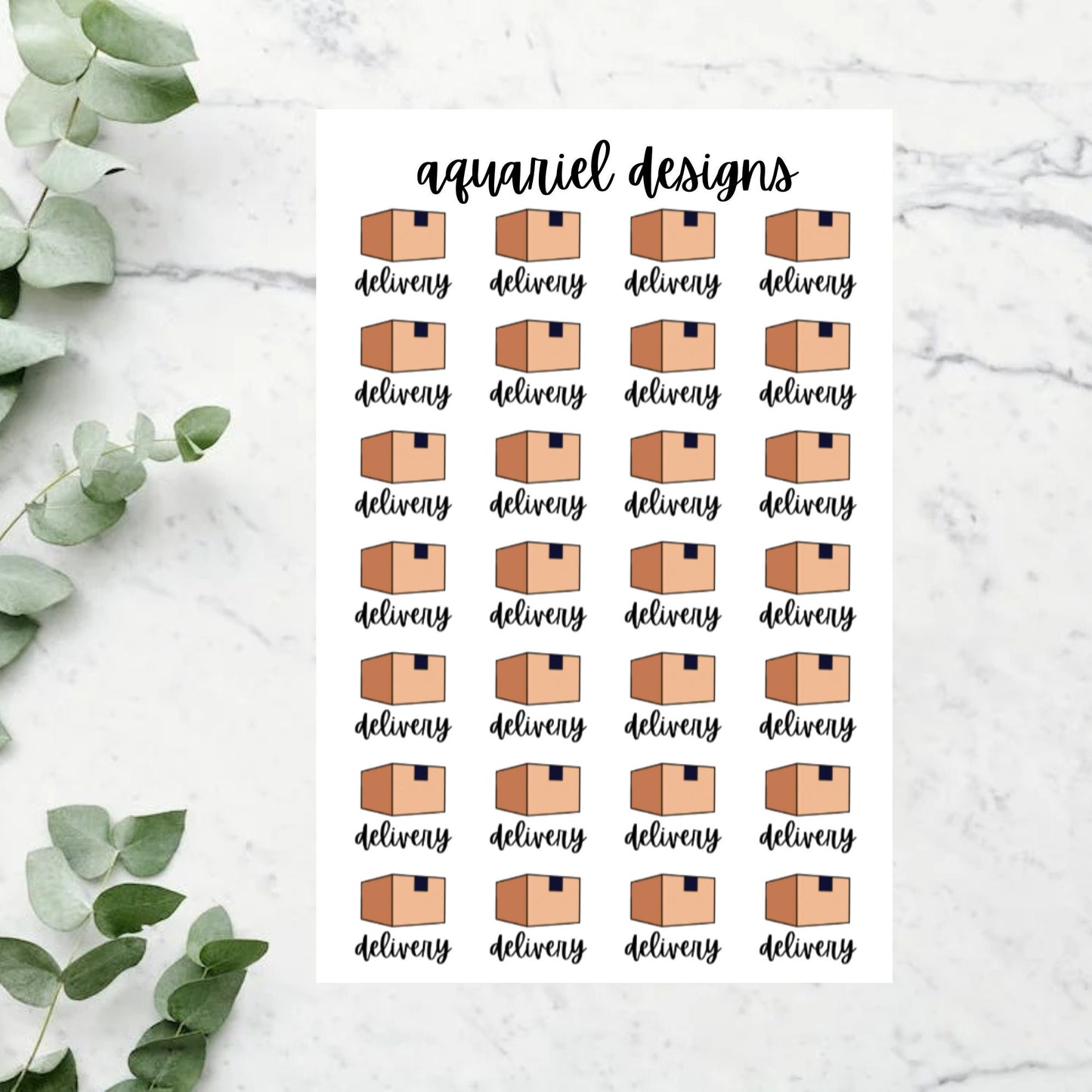 Delivery Stickers, Set of 28 Delivery Planner Stickers, Bullet Journal Stickers