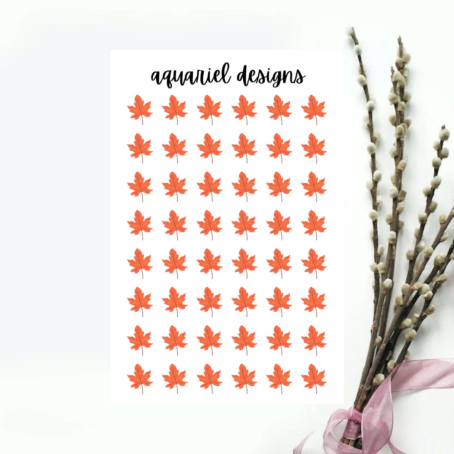 Fall Leaf Stickers, Planner Stickers, Fall Stickers, Stickers for Calendars, Planners, and Bullet Journals