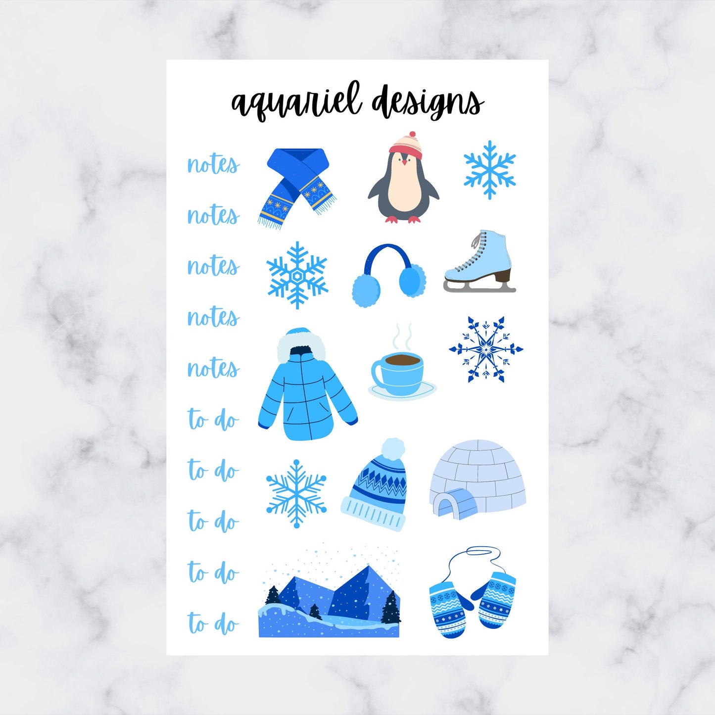 January Monthly Sticker Kit | Winter Wonderland Themed Stickers | Set of 60+ Winter Planner Stickers