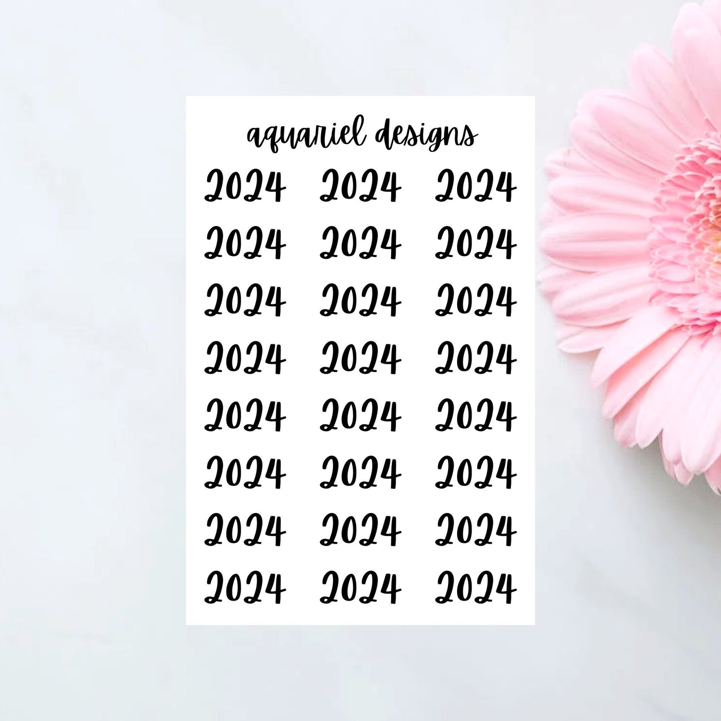 Year Header Planner Stickers 2024, 2025 Stickers for Planners, Calendars, Bullet Journals, etc.