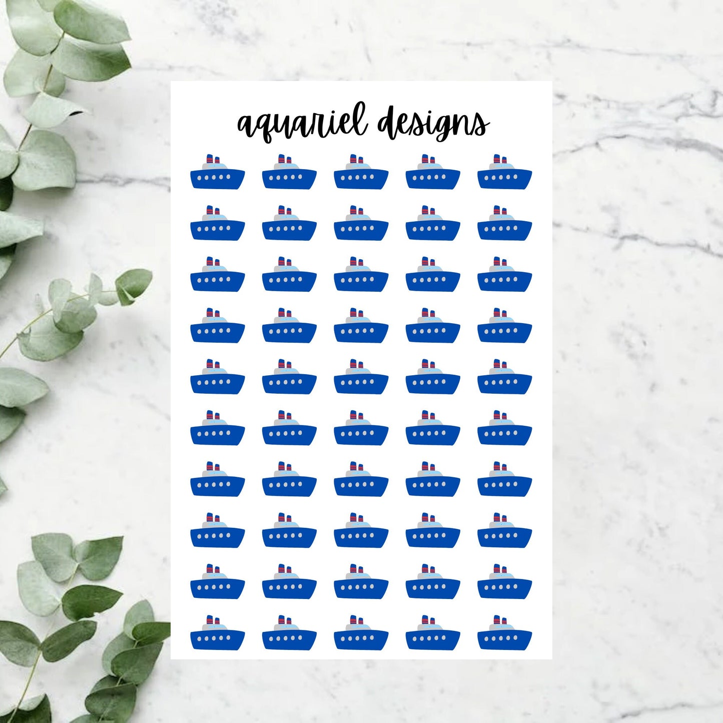 Cruise Ship Stickers, 50 Cruise Stickers for Planners, Calendars, Bullet Journals, etc.