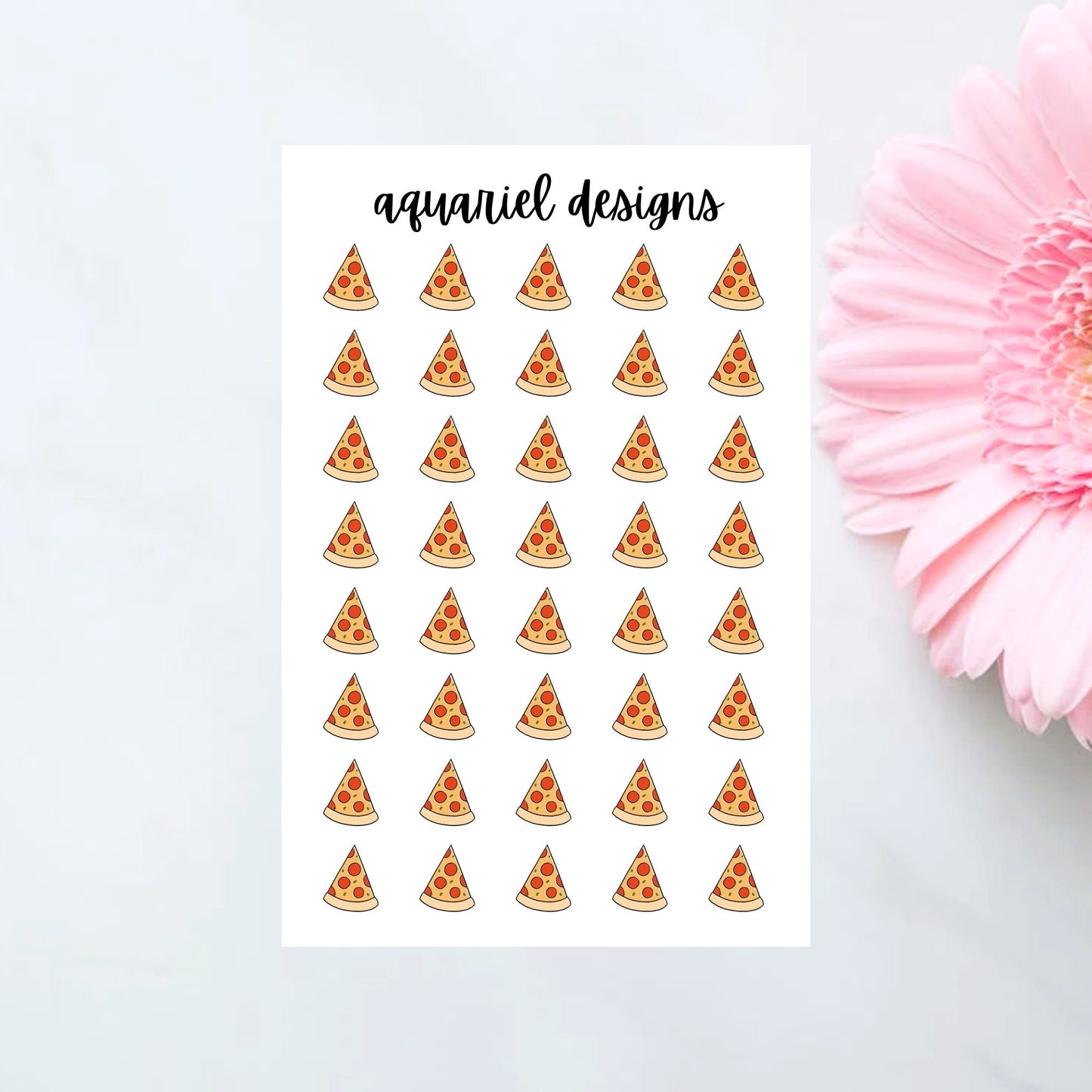 Pizza Stickers, 40 Pizza Stickers for Planners, Calendars, Bullet Journals, etc.