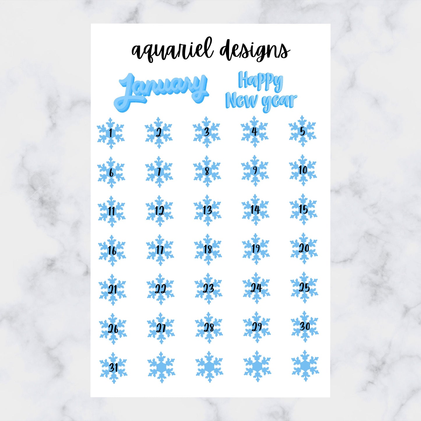 January Monthly Sticker Kit | Winter Wonderland Themed Stickers | Set of 60+ Winter Planner Stickers