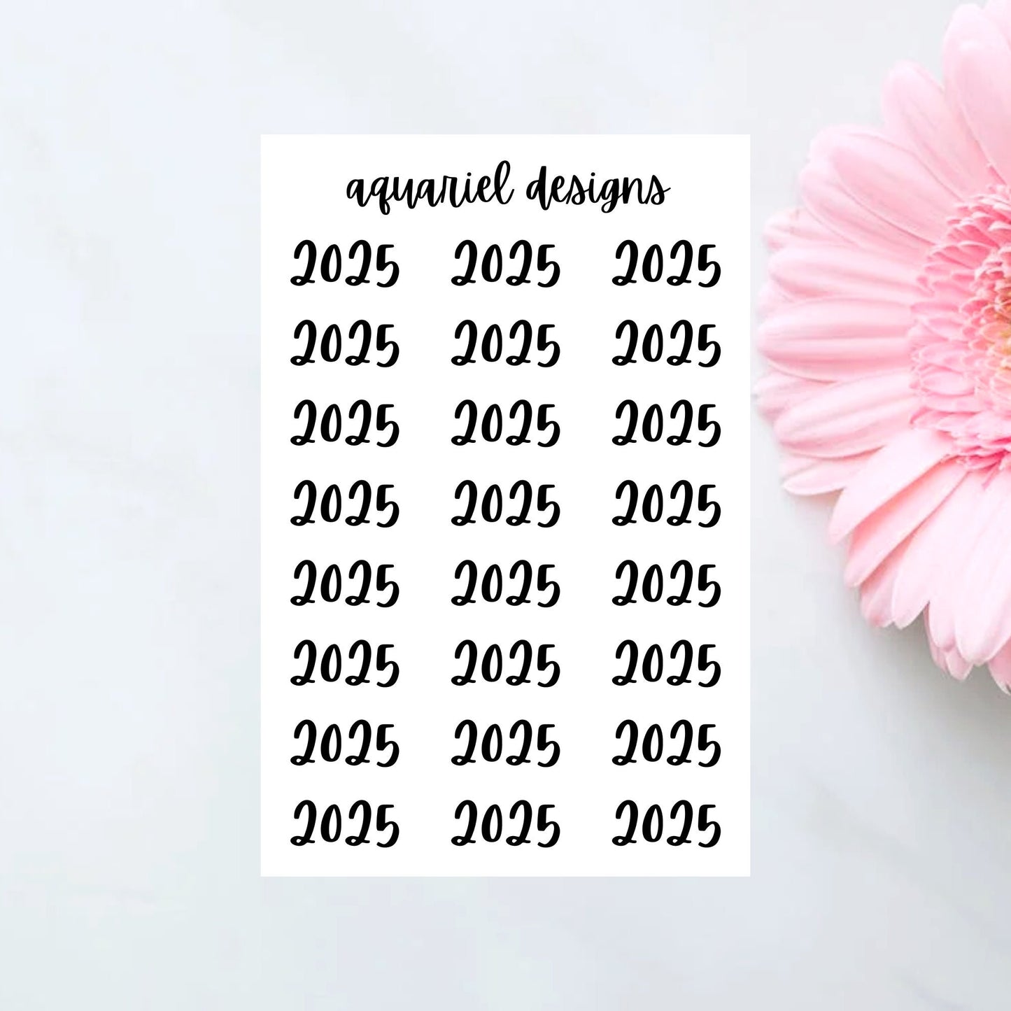 Year Header Planner Stickers 2024, 2025 Stickers for Planners, Calendars, Bullet Journals, etc.