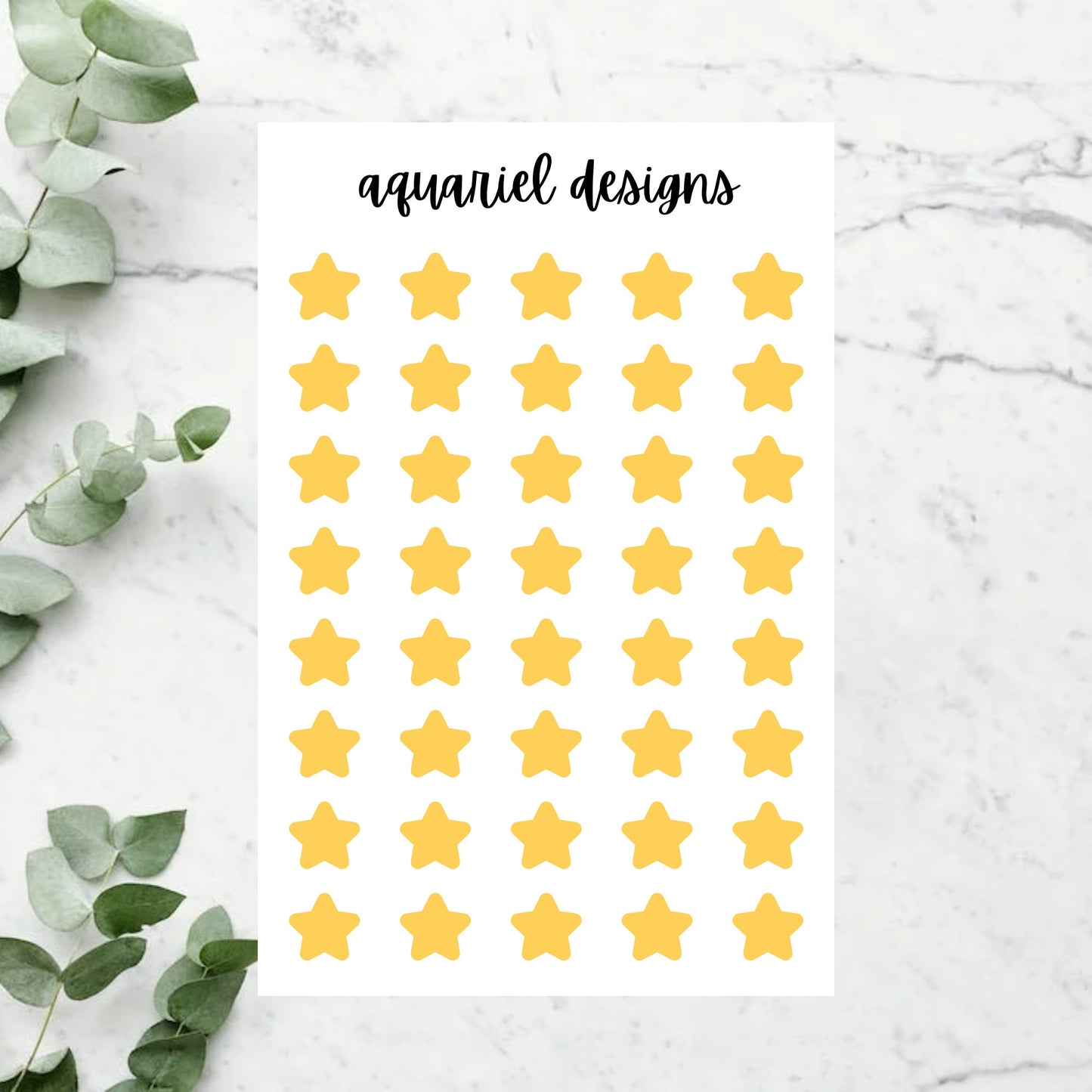 Gold Star Stickers, 40 Star Stickers for Planners, Calendars, Bullet Journals, etc.