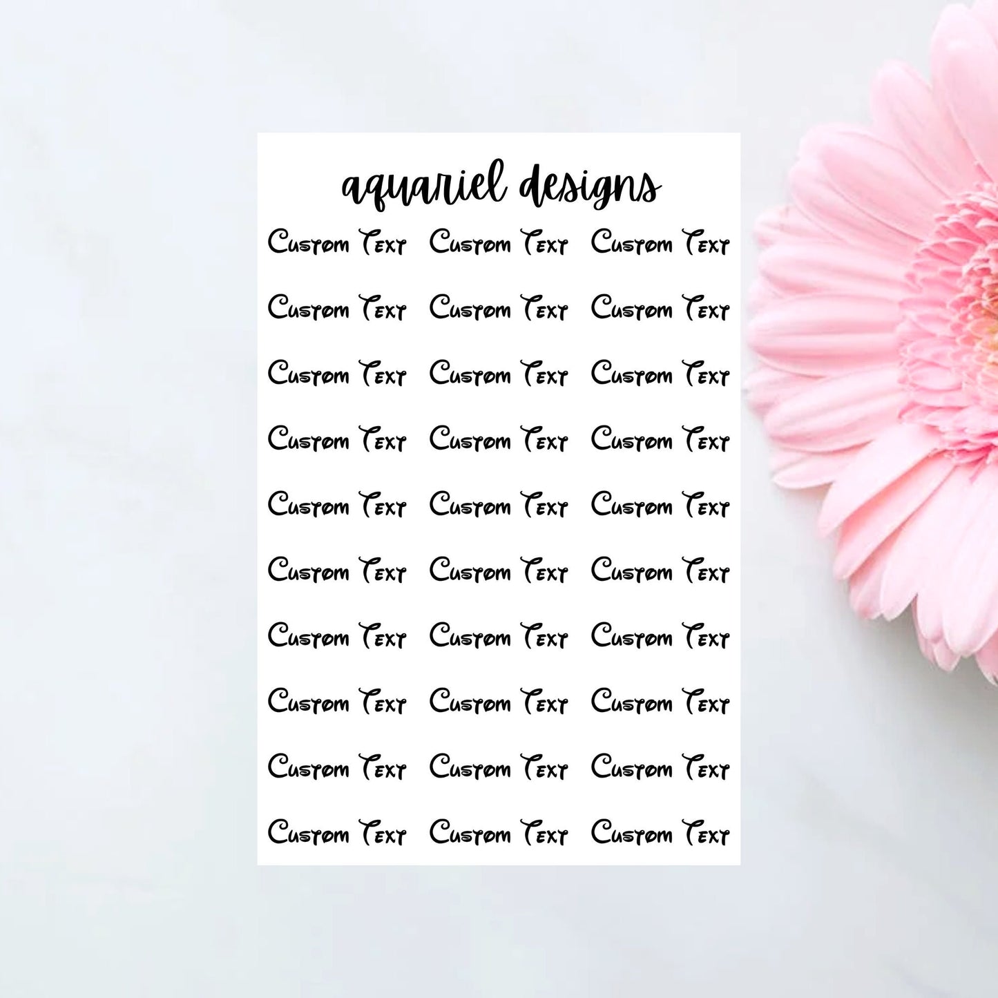 Disney Custom Script Stickers, 30 Personalized Labels for Planners, Calendars, Bullet Journals, etc.