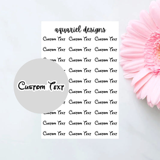 Disney Custom Script Stickers, 30 Personalized Labels for Planners, Calendars, Bullet Journals, etc.