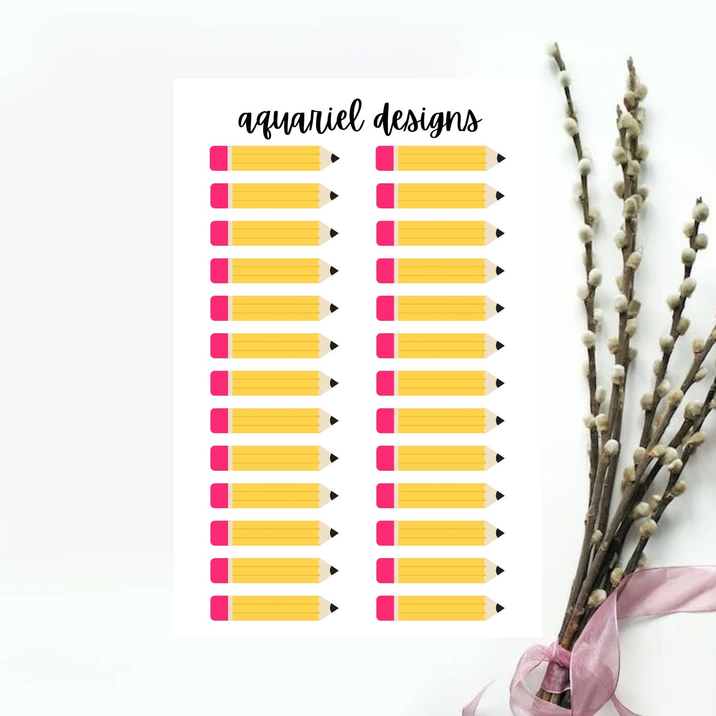 BLANK Pencil Stickers for Planners, Calendars, Bullet Journals, etc.