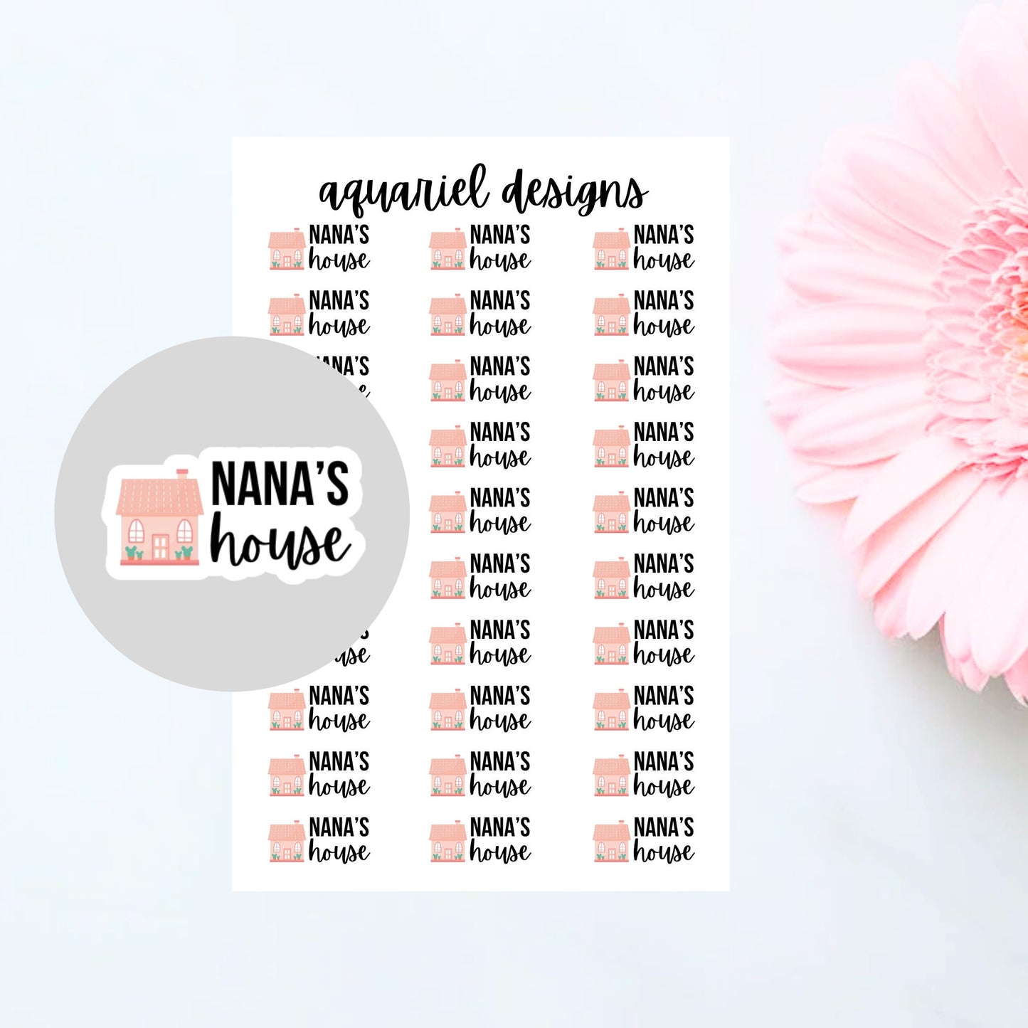 Nana's or Grandma's House Stickers for Planners, Bullet Journals, Calendars, etc.